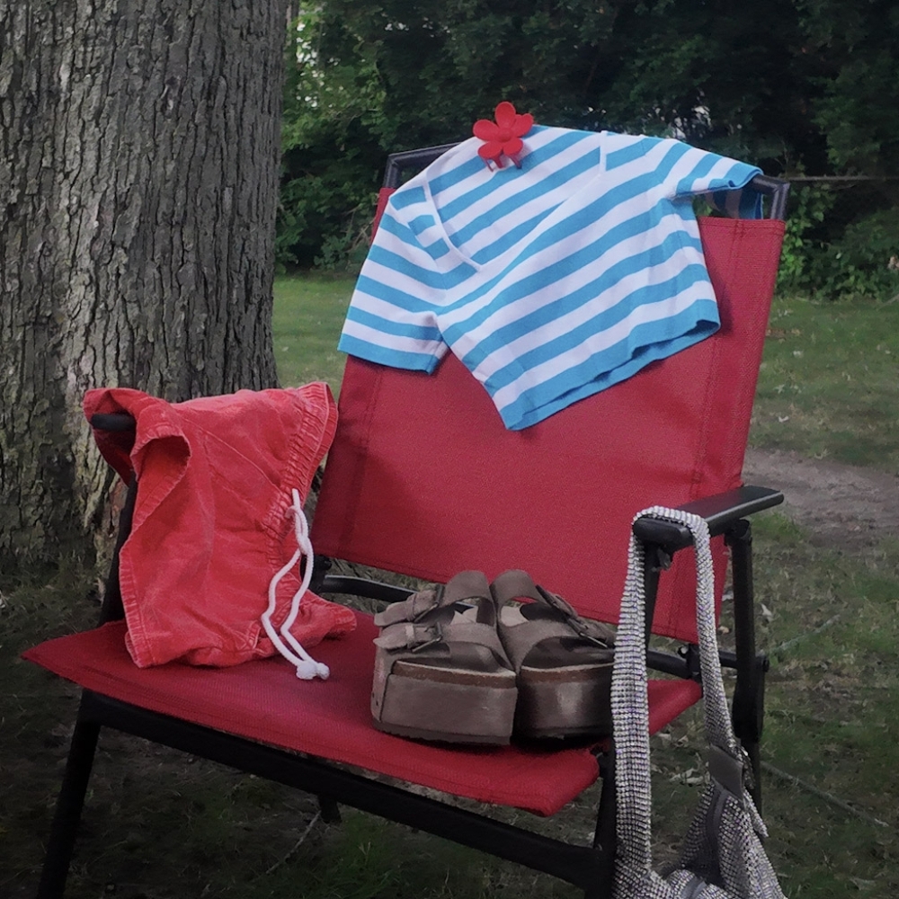 Zara Turquoise and White Striped Top